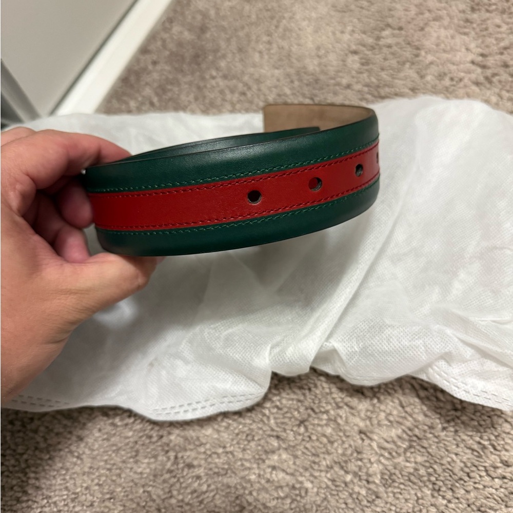 Gucci Green Leather Men's Belt - Picture 4 of 5